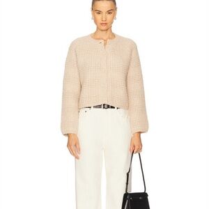 Jane Cardigan in Oat Stitches & Stripes (size L)